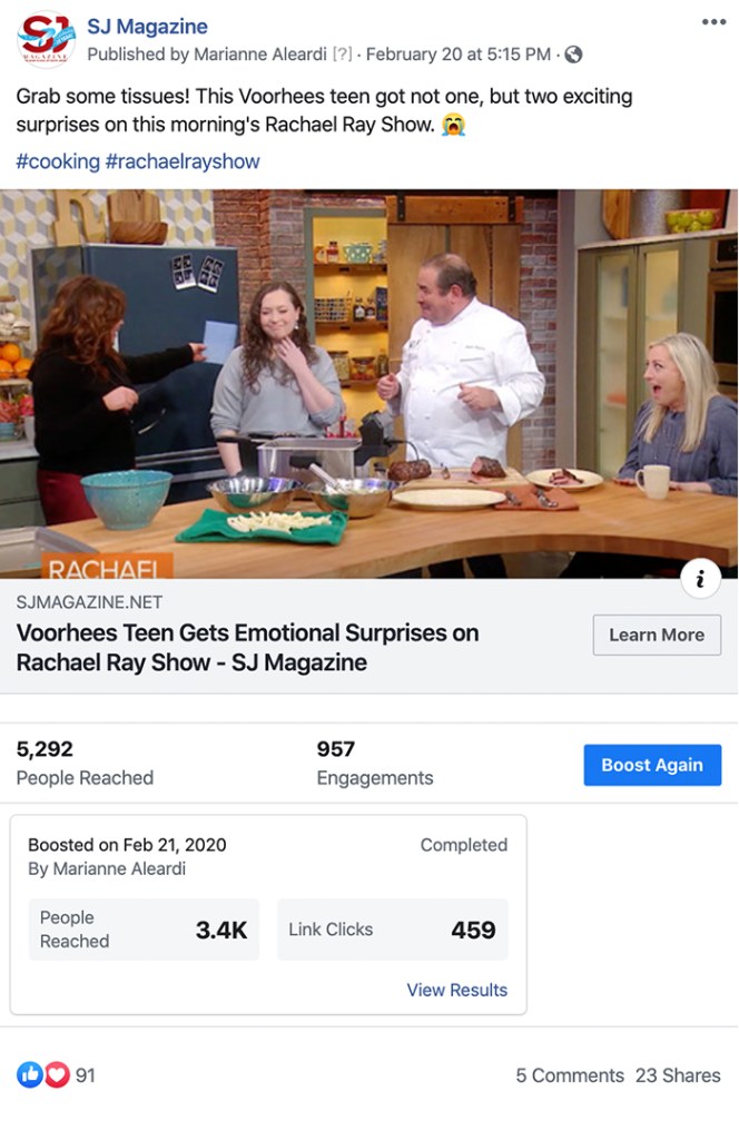 Voorhees Teen Rachael Ray